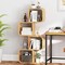 Natural Wicker Bookcase with S-Shaped Frame 4-Tier Storage Shelf for Small Spaces and Decor